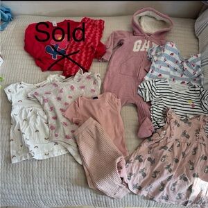 8 piece 6-12 mo baby girl clothing lot